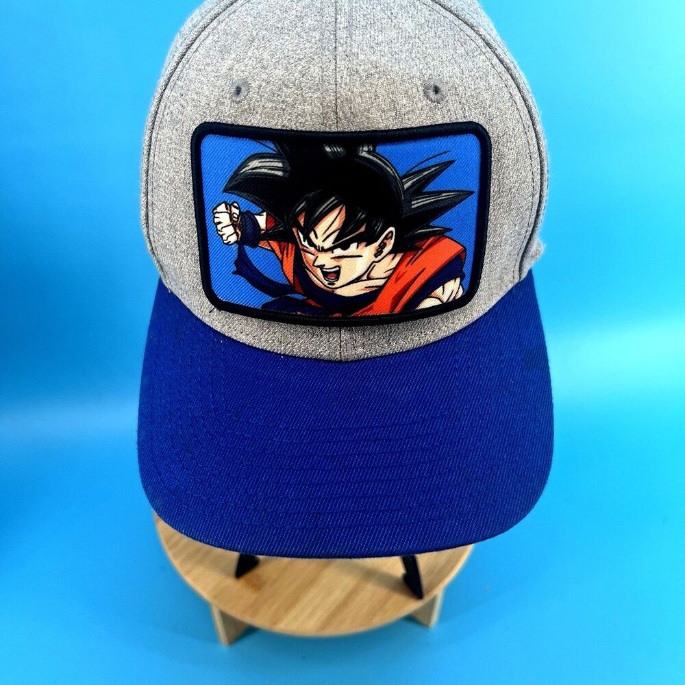 Bioworld Elite Flex Dragon Ball Z Goku Patch Snapback Hat Blue Cap